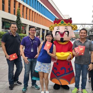 Street Flyer Distribution with mascot (2)