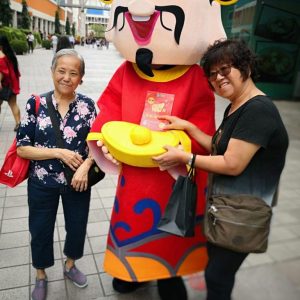 Street Flyer Distribution with mascot